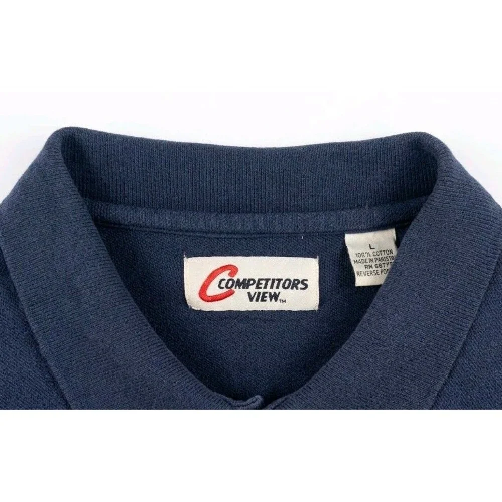 Vintage NASCAR Rusty Wallace Polo Shirt Mens Large L Navy Miller Lite Racing VTG